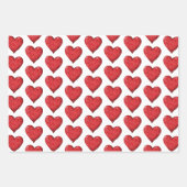 赤XOXOハート結婚ズ ラッピングペーパーシート (正面2)