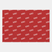 赤XOXOハート結婚ズ ラッピングペーパーシート (正面)