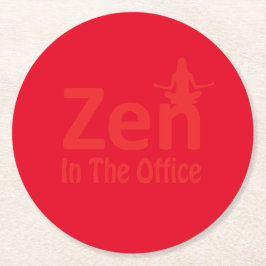 赤zenオフィスフラワー紙コースター ラウンドペーパーコースター