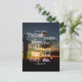 赦し聖書の聖句それらを許すルカ23:34 ポストカード (スタンド正面)