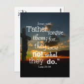 赦し聖書の聖句それらを許すルカ23:34 ポストカード (正面/裏面)