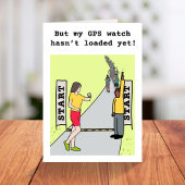 走おもしろいランニング者の誕生日カード カード