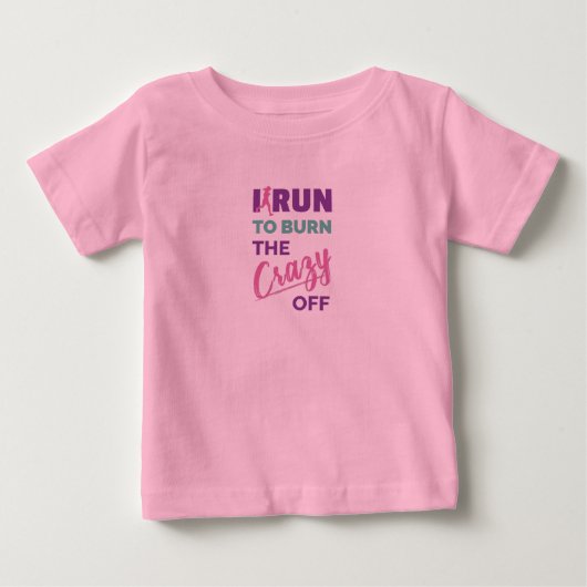 走おもしろい走は燃え熱狂するる ベビーTシャツ (正面)