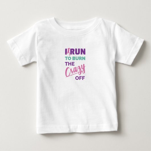 走おもしろい走は燃え熱狂するる ベビーTシャツ (正面)