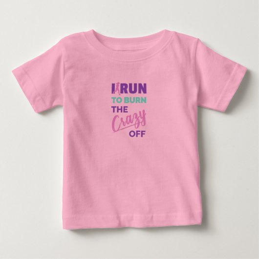 走おもしろい走は燃え熱狂するる ベビーTシャツ (正面)
