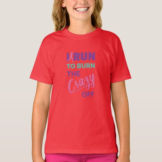 走おもしろい走は燃え熱狂するる Tシャツ (正面)