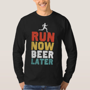 走おもしろいBeer Laterデザイン Tシャツ