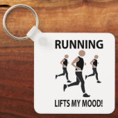 走が私の気分を走持ち上げる キーホルダー (正面)