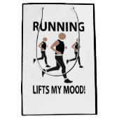 走が私の気分を走持ち上げる ミディアムペーパーバッグ (正面)