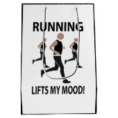 走が私の気分を走持ち上げる ミディアムペーパーバッグ (裏面)