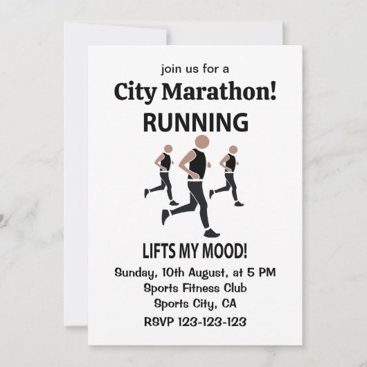 走が私の気分を走持ち上げる 招待状 (正面)