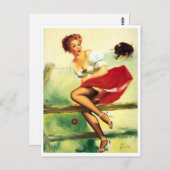 走が雄牛をピンと張る ポストカード (正面/裏面)