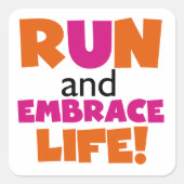 走と人生を受け入れる スクエアシール (正面)
