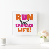 走と人生を受け入れる スクエア壁時計 (ホーム)