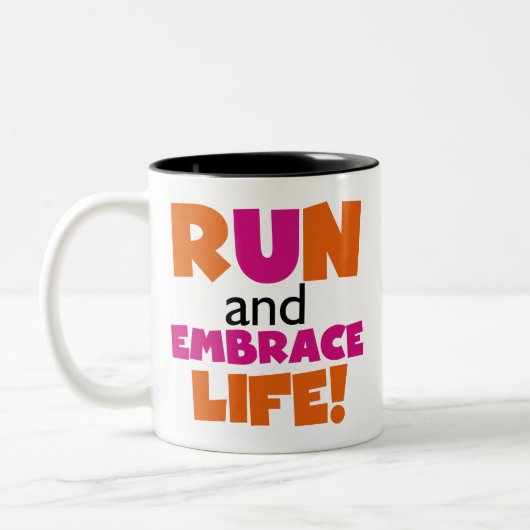 走と人生を受け入れる ツートーンマグカップ (左)