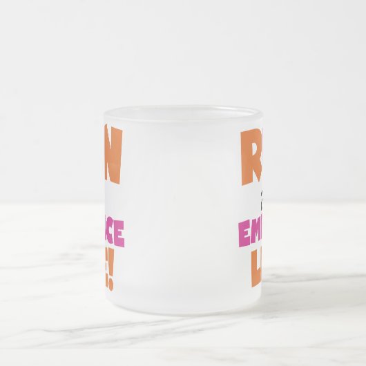 走と人生を受け入れる フロストグラスマグカップ (中央)