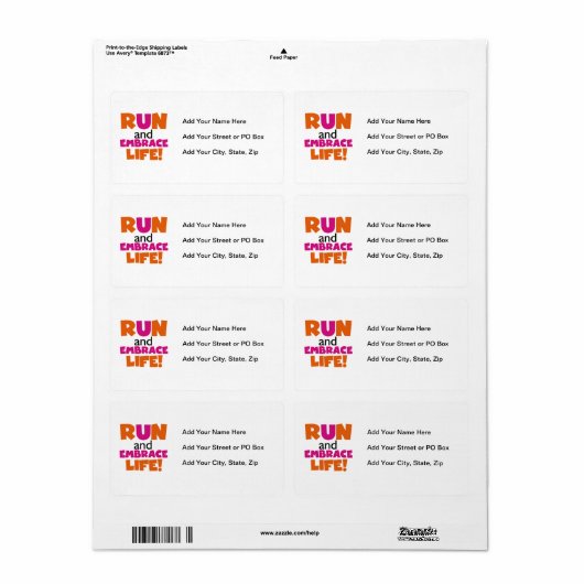 走と人生を受け入れる ラベル (フルシート)