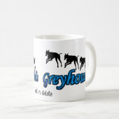 走のグレイハウンド犬の愛人パーソナライズされた コーヒーマグカップ (正面右)