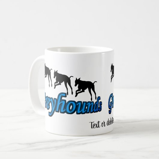 走のグレイハウンド犬の愛人パーソナライズされた コーヒーマグカップ (正面左)
