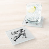 走のシルエットコースター ガラスコースター (アングル)