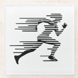 走のシルエットコースター ガラスコースター