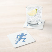 走のシルエットコースター スクエアペーパーコースター (インサイチュ)