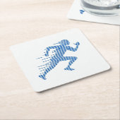 走のシルエットコースター スクエアペーパーコースター (アングル)