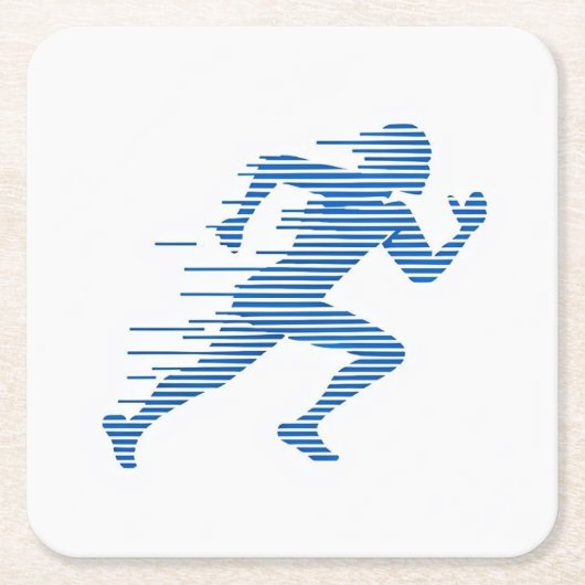 走のシルエットコースター スクエアペーパーコースター (正面)