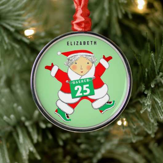 走のホリデーギフト メタルオーナメント (ツリー)