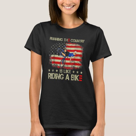 走の国は自転車J Bに乗るようなものだ Tシャツ (正面)