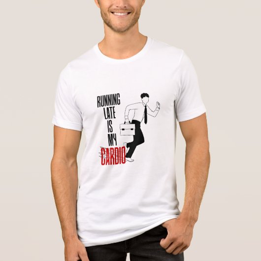 走の後半は私のカーディオ – 皮肉なおもしろい引用文 トライブレンドTシャツ (正面)