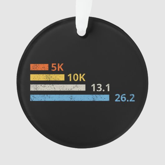 走の距離I - 5K 10K 13.1 26.2マラソン選手 オーナメント (正面)