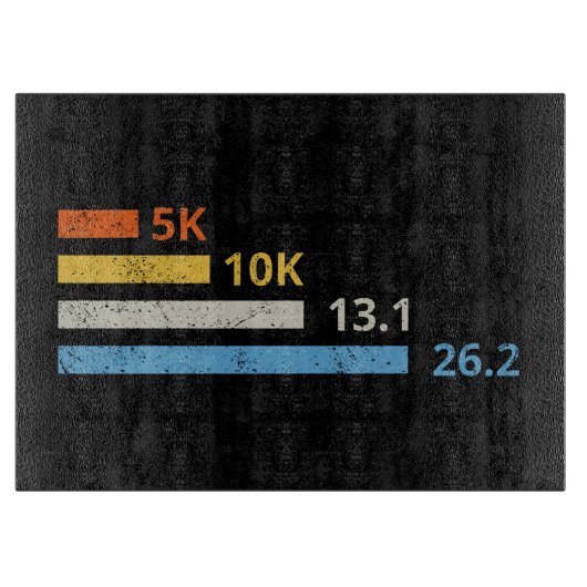 走の距離I - 5K 10K 13.1 26.2マラソン選手 カッティングボード (正面)