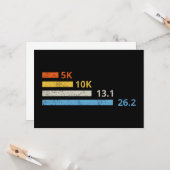 走の距離I - 5K 10K 13.1 26.2マラソン選手 カード (正面/裏面インサイチュ)