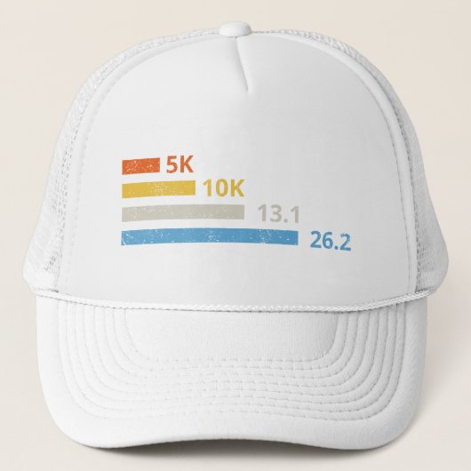 走の距離I - 5K 10K 13.1 26.2マラソン選手 キャップ (正面)