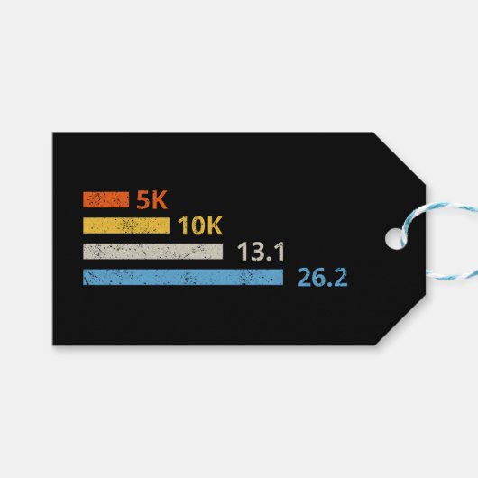 走の距離I - 5K 10K 13.1 26.2マラソン選手 ギフトタグ (正面(横))