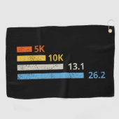 走の距離I - 5K 10K 13.1 26.2マラソン選手 ゴルフタオル (横)