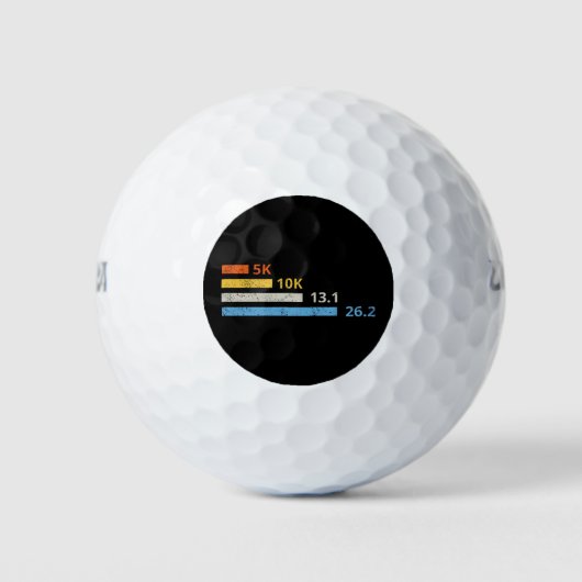 走の距離I - 5K 10K 13.1 26.2マラソン選手 ゴルフボール (正面)