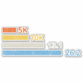 走の距離I - 5K 10K 13.1 26.2マラソン選手 シール (正面)