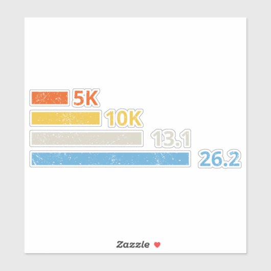 走の距離I - 5K 10K 13.1 26.2マラソン選手 シール (シート)