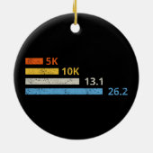 走の距離I - 5K 10K 13.1 26.2マラソン選手 セラミックオーナメント (裏面)