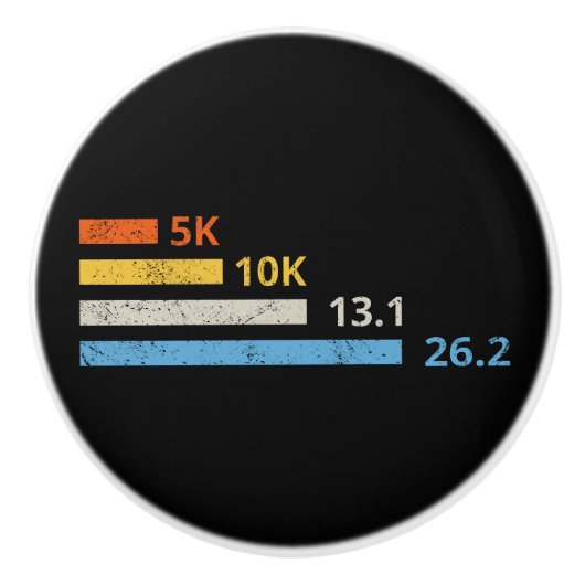 走の距離I - 5K 10K 13.1 26.2マラソン選手 セラミックノブ (正面)