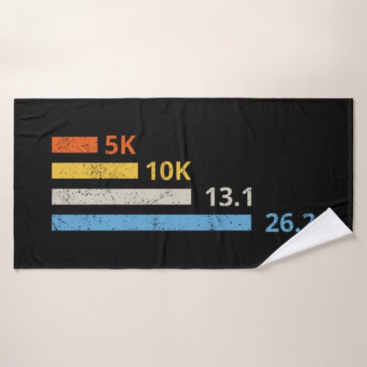走の距離I - 5K 10K 13.1 26.2マラソン選手 バスタオルセット (バスタオル)
