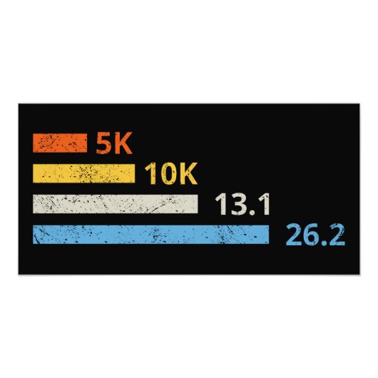 走の距離I - 5K 10K 13.1 26.2マラソン選手 フォトプリント (正面)