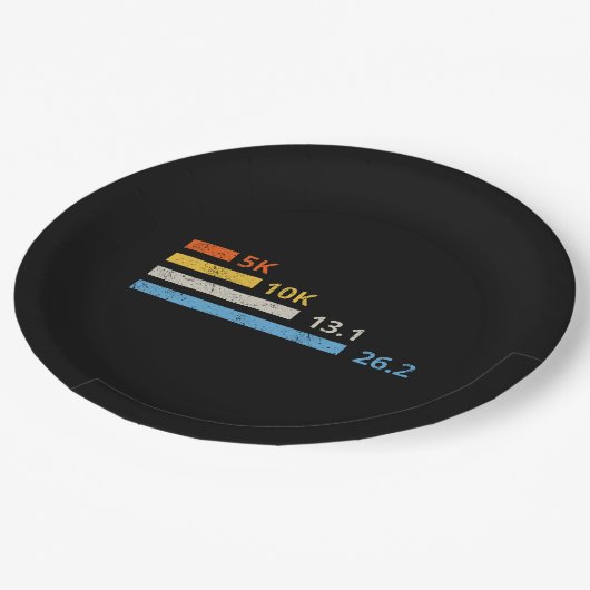 走の距離I - 5K 10K 13.1 26.2マラソン選手 ペーパープレート (アングル)