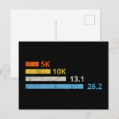 走の距離I - 5K 10K 13.1 26.2マラソン選手 ポストカード (正面/裏面)