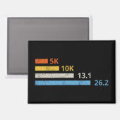 走の距離I - 5K 10K 13.1 26.2マラソン選手 マグネット (正面/裏面)