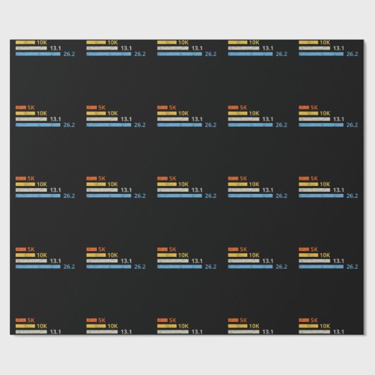 走の距離I - 5K 10K 13.1 26.2マラソン選手 ラッピングペーパー (フラット)