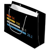 走の距離I - 5K 10K 13.1 26.2マラソン選手 ラージペーパーバッグ (正面アングル)