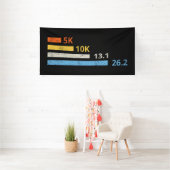 走の距離I - 5K 10K 13.1 26.2マラソン選手 横断幕 (インサイチュ)